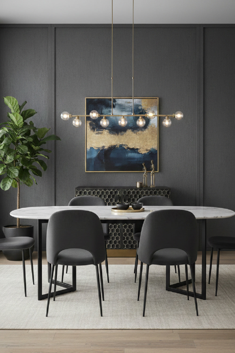 Modern European furniture - Black Iron Honeycomb Pattern Sideboard - www.oroa.com | Oroa.com