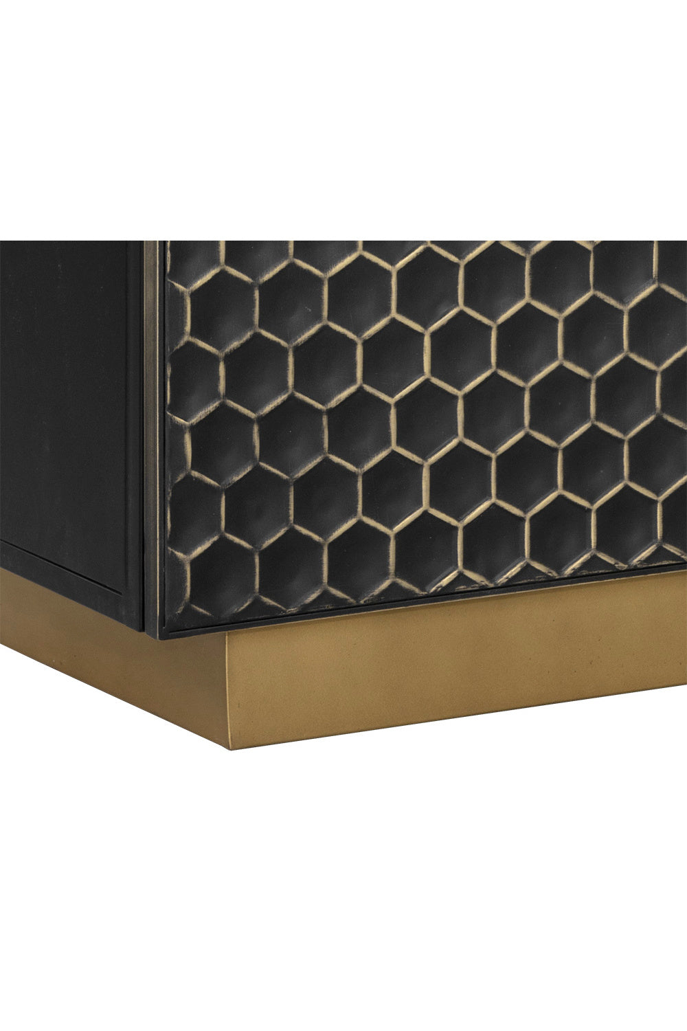 Modern European furniture - Black Iron Honeycomb Pattern Sideboard - www.oroa.com | Oroa.com