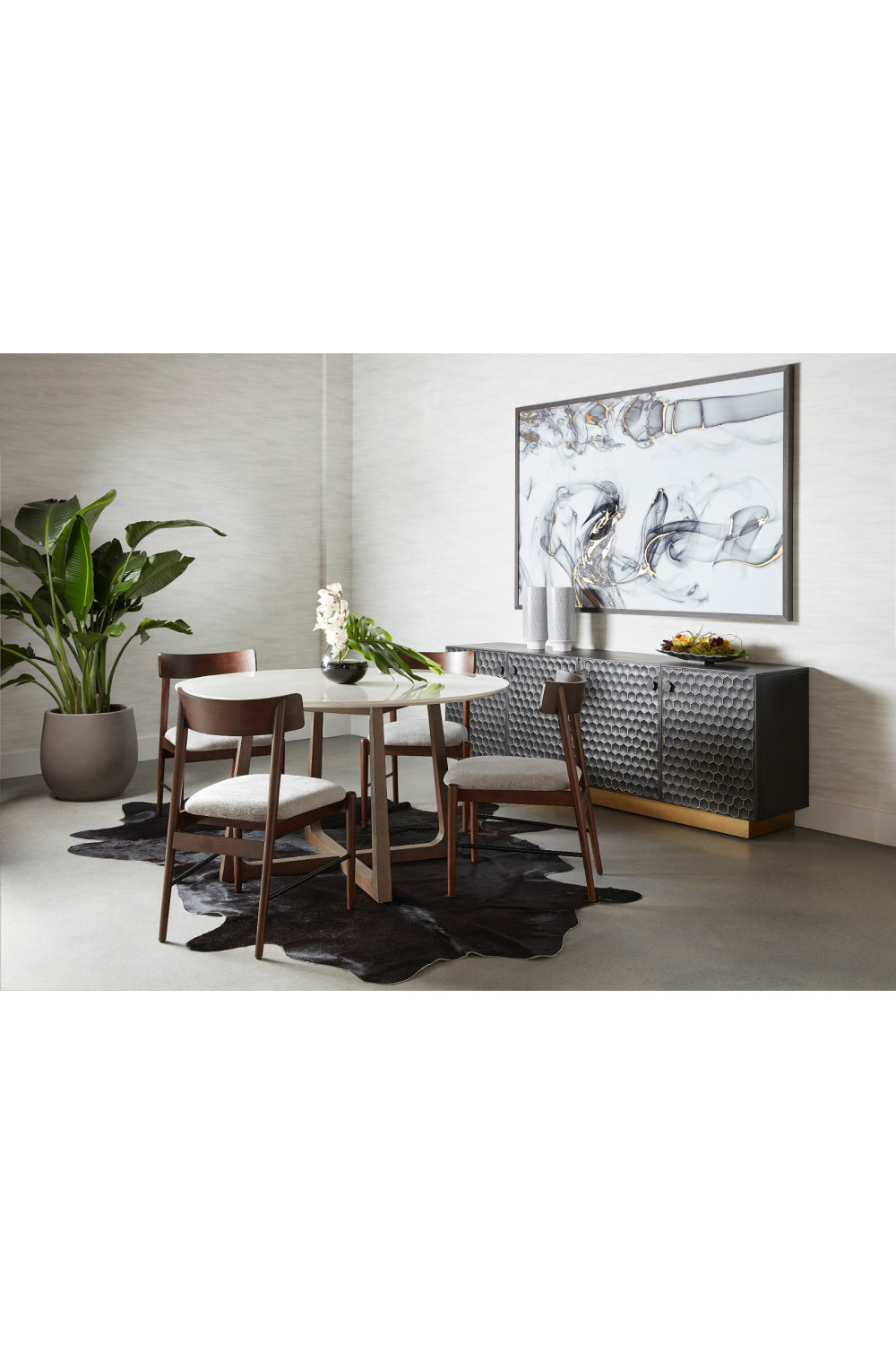 Modern European furniture - Black Iron Honeycomb Pattern Sideboard - www.oroa.com | Oroa.com