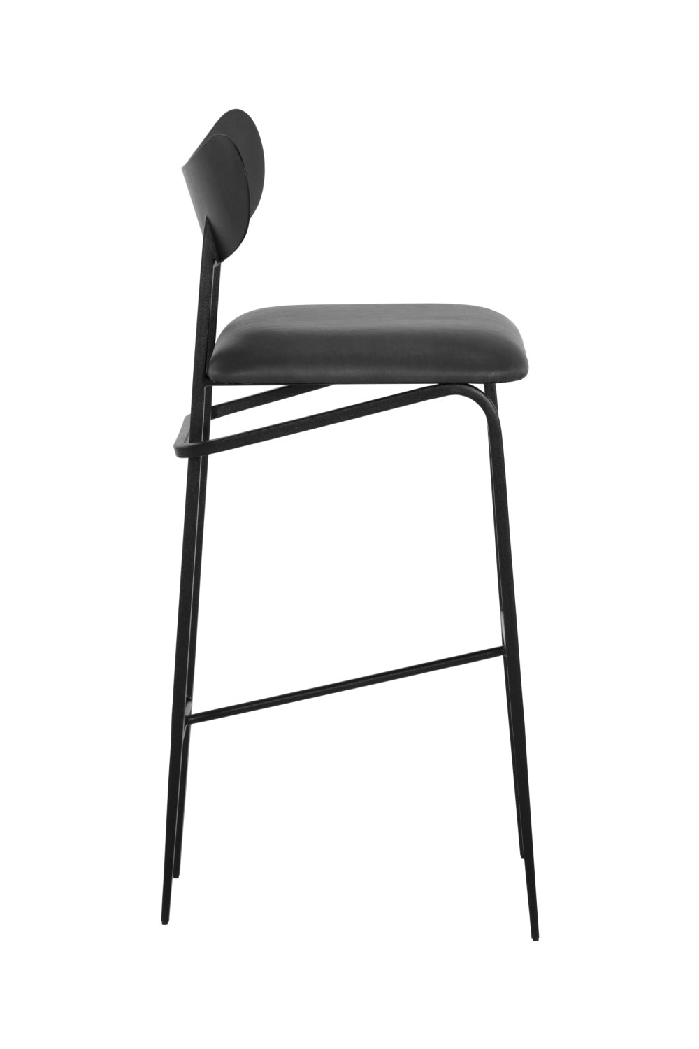Modern European furniture - Black Sculpted Back Bar Stool - www.oroa.com | Oroa.com