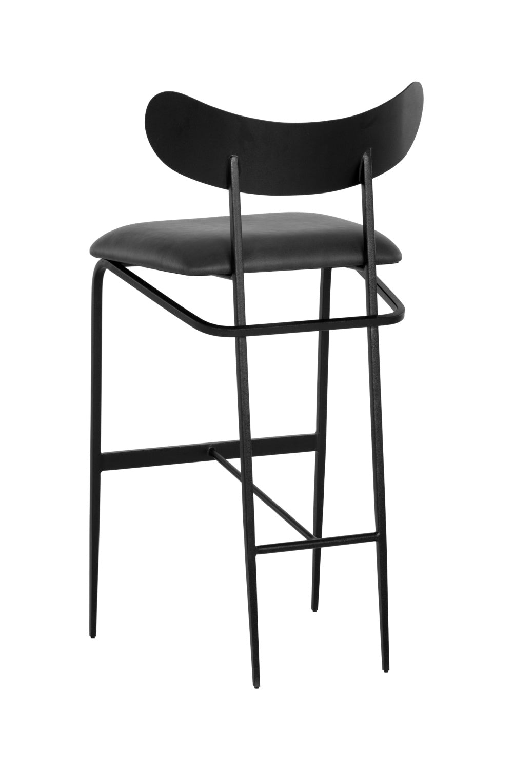 Modern European furniture - Black Sculpted Back Bar Stool - www.oroa.com | Oroa.com