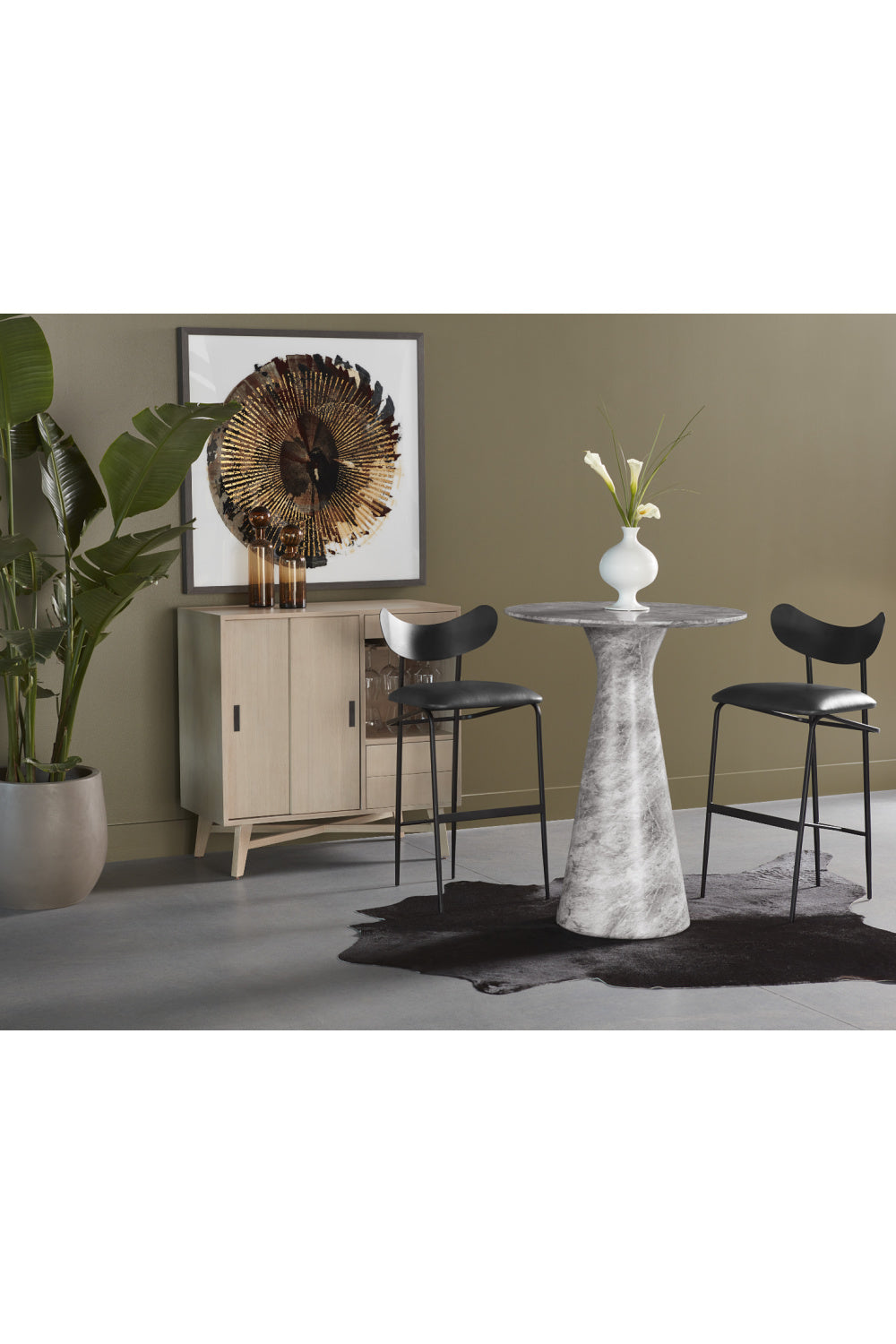 Modern European furniture - Black Sculpted Back Bar Stool - www.oroa.com | Oroa.com