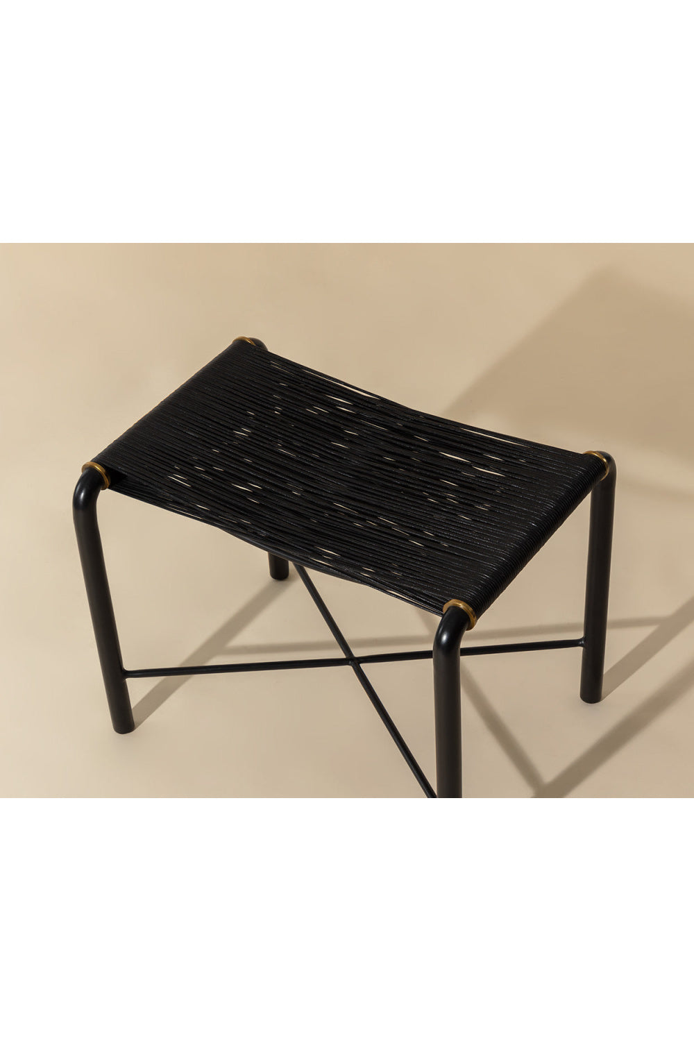 Modern European furniture - Black Leather Cord Stool - www.oroa.com | Oroa.com