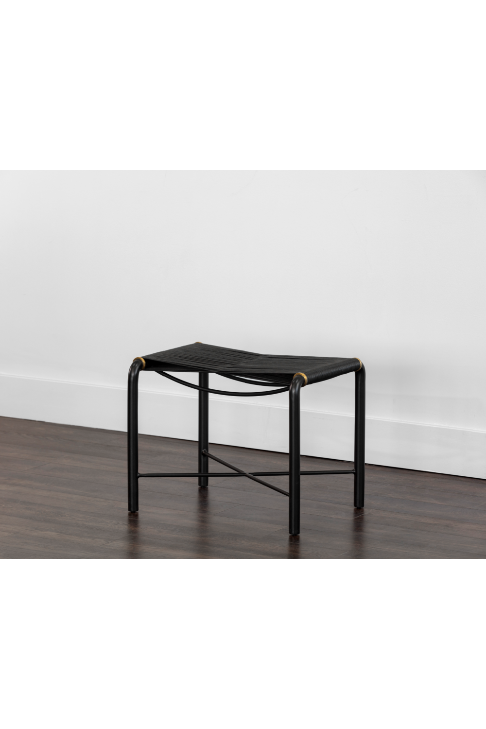 Modern European furniture - Black Leather Cord Stool - www.oroa.com | Oroa.com