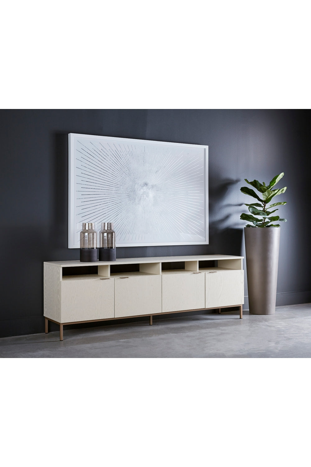 Modern European furniture - Cream Oak 4-Door Modular Cabinet - www.oroa.com | Oroa.com
