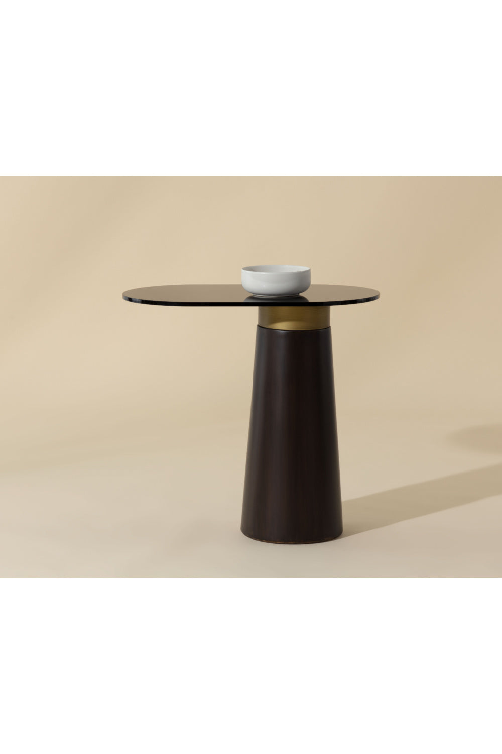 Modern European furniture - Black Glass Oval Side Table - www.oroa.com | Oroa.com