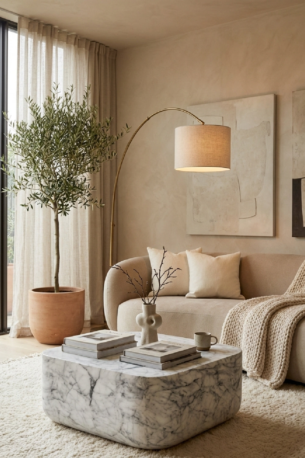 Modern European furniture - Square Marble-Inspired Coffee Table - www.oroa.com | Oroa.com