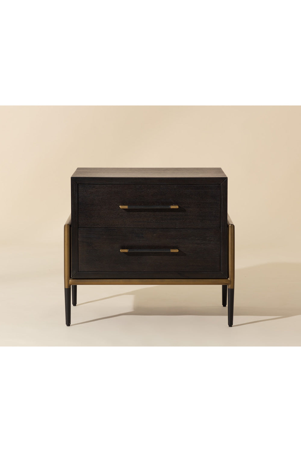 Modern European furniture - Acacia Veneer 2-Drawer Nightstand - www.oroa.com | Oroa.com