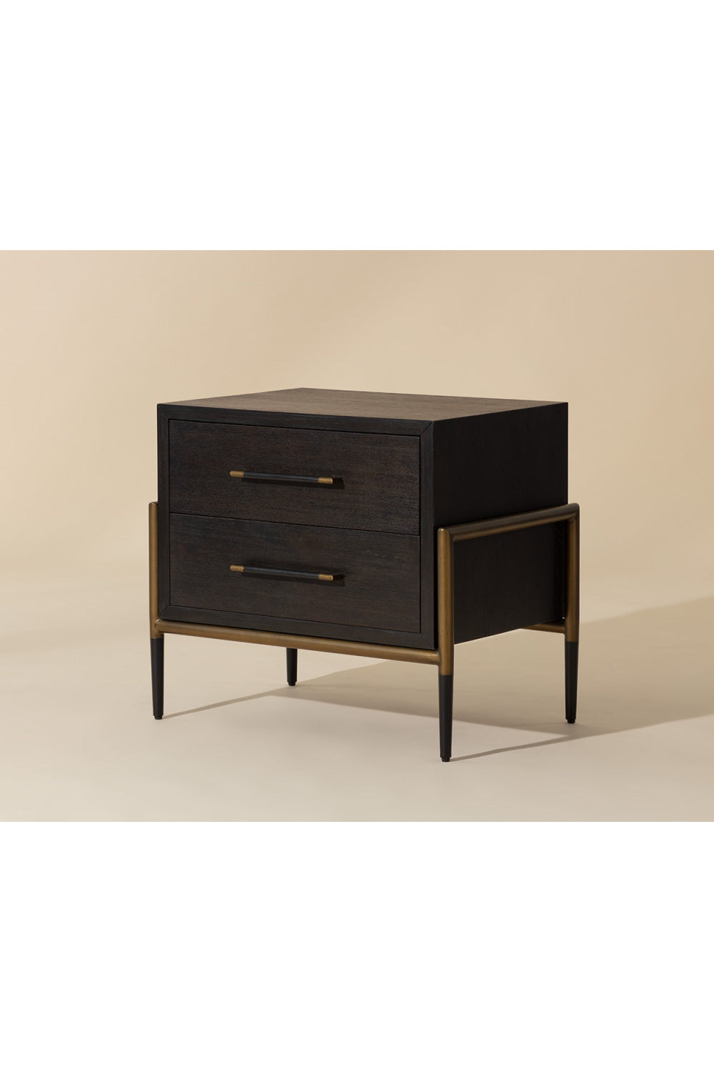 Modern European furniture - Acacia Veneer 2-Drawer Nightstand - www.oroa.com | Oroa.com