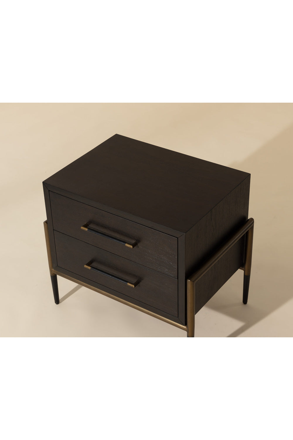 Modern European furniture - Acacia Veneer 2-Drawer Nightstand - www.oroa.com | Oroa.com
