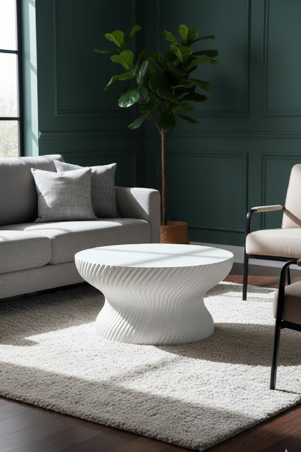 Modern European furniture - Swirl-Base Concrete Coffee Table - www.oroa.com | Oroa.com