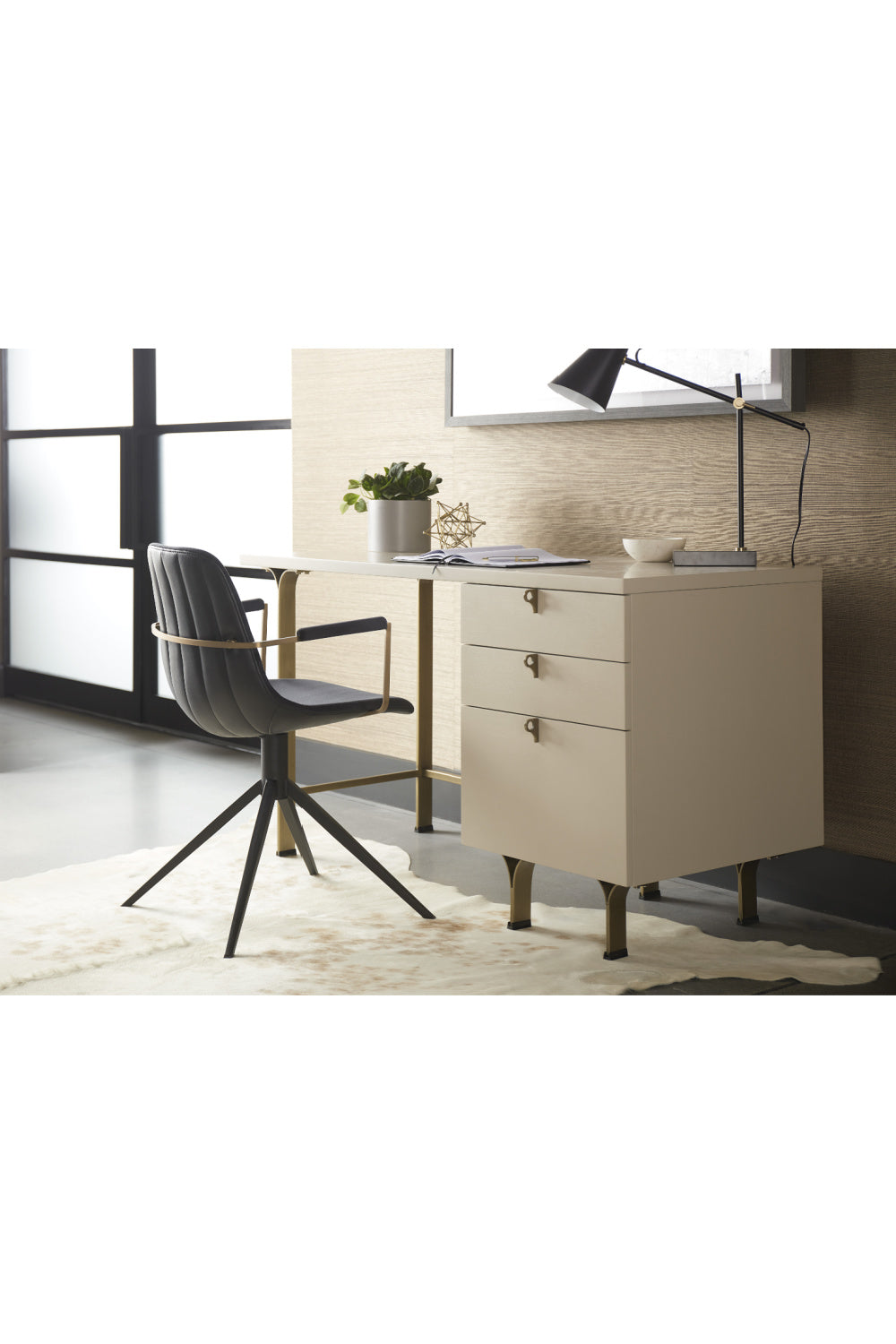 Modern European furniture - Cream Wooden 3-Drawer Desk - www.oroa.com | Oroa.com