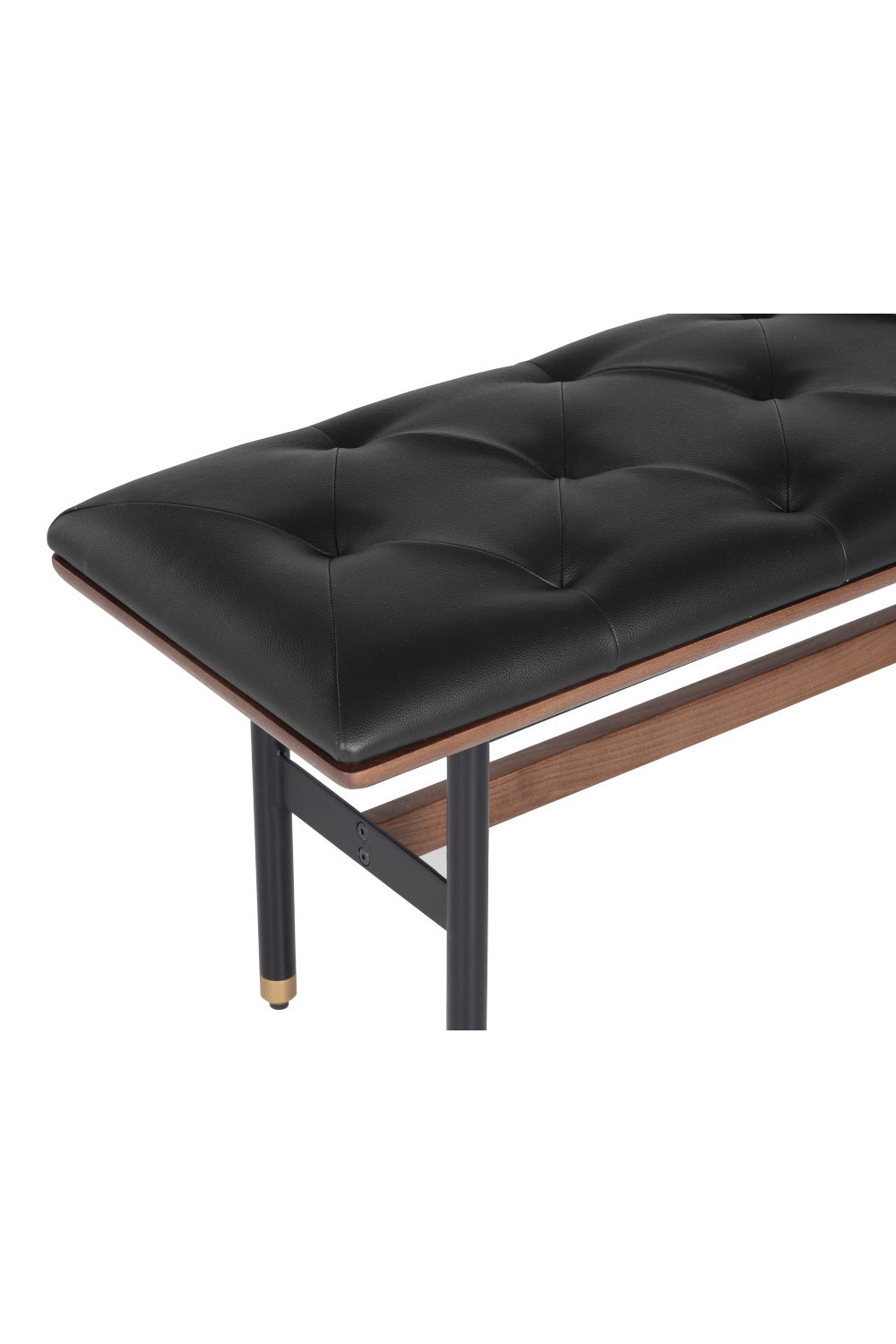 Modern European furniture - Black Leather Look Bench - www.oroa.com | Oroa.com