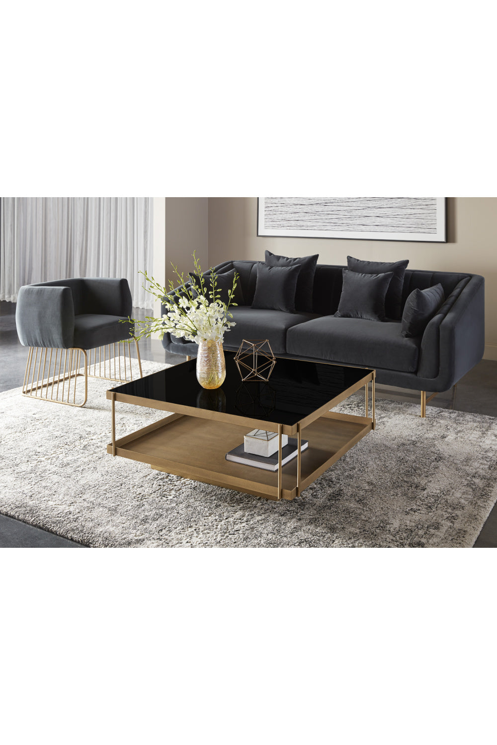 Modern European furniture - Square Black Glass Coffee Table - www.oroa.com | Oroa.com