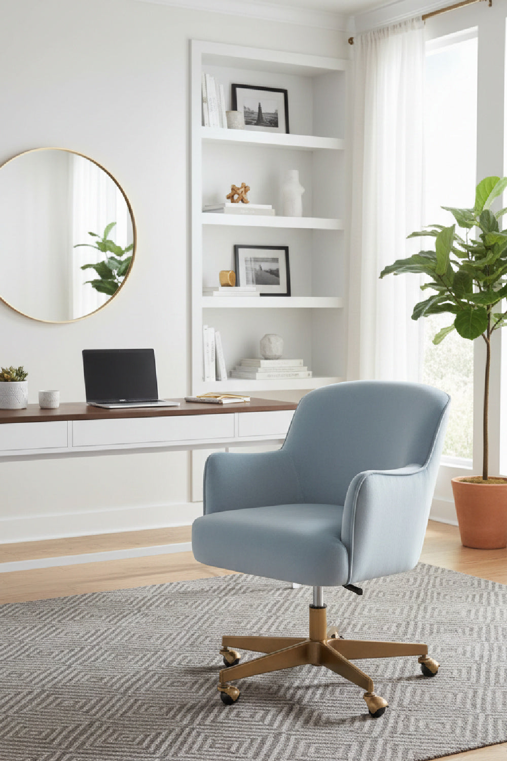 Modern European furniture - Boucle Swivel Office Chair - www.oroa.com | Oroa.com