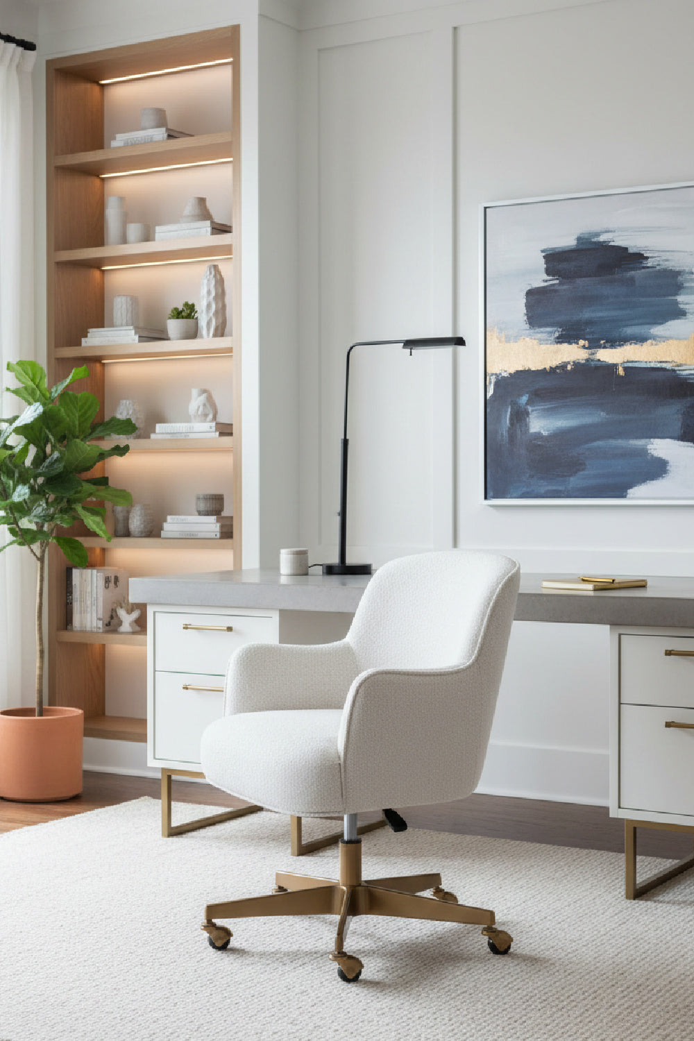 Modern European furniture - Boucle Swivel Office Chair - www.oroa.com | Oroa.com
