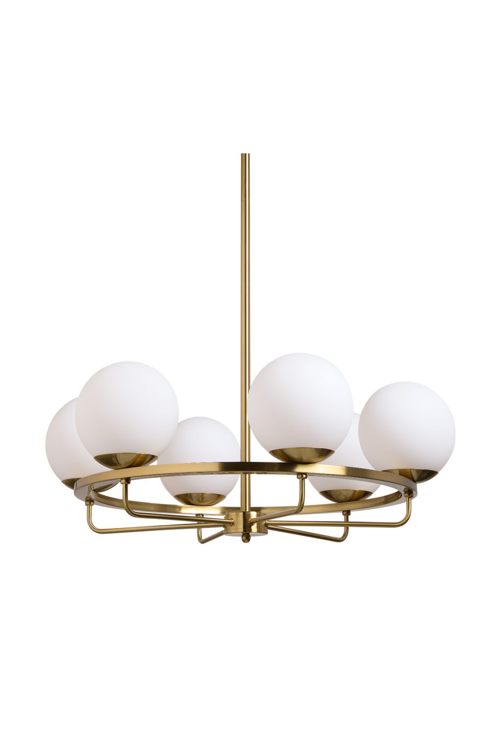 Modern European furniture - Gold Framed White Glass Chandelier - www.oroa.com | Oroa.com