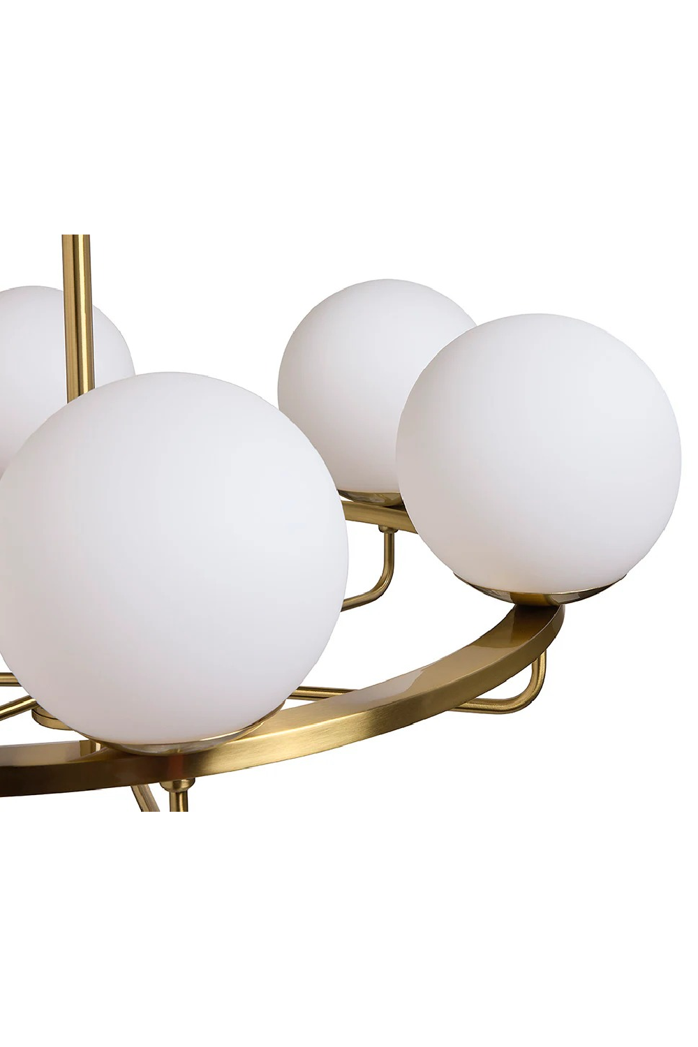 Modern European furniture - Gold Framed White Glass Chandelier - www.oroa.com | Oroa.com