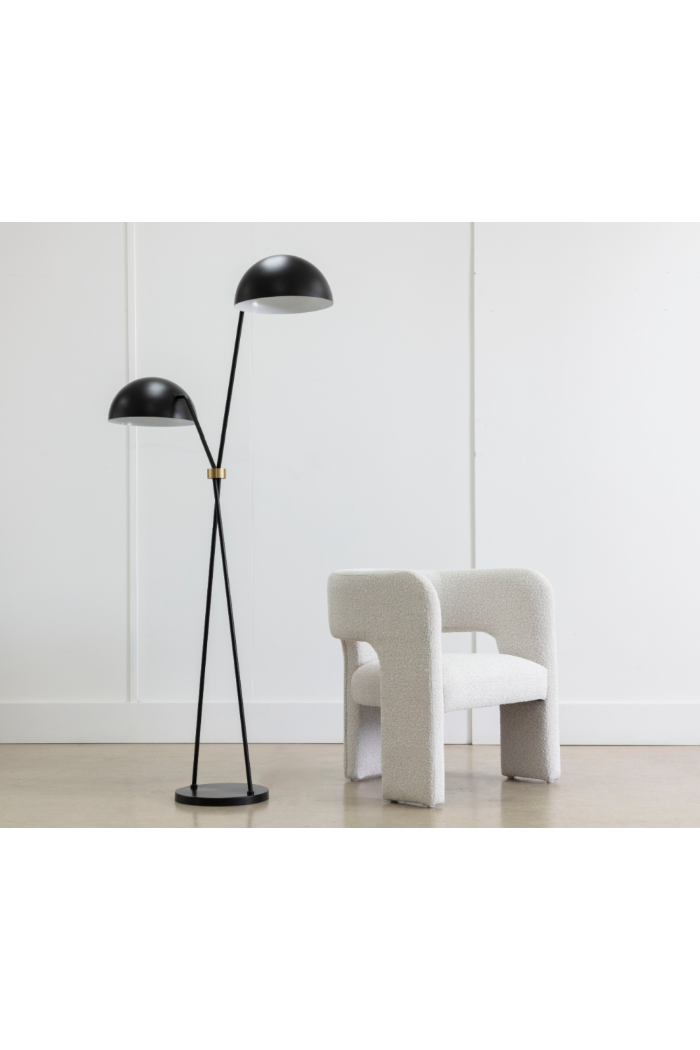 Modern European furniture - Black Dual-Domed Floor Lamp - www.oroa.com | Oroa.com