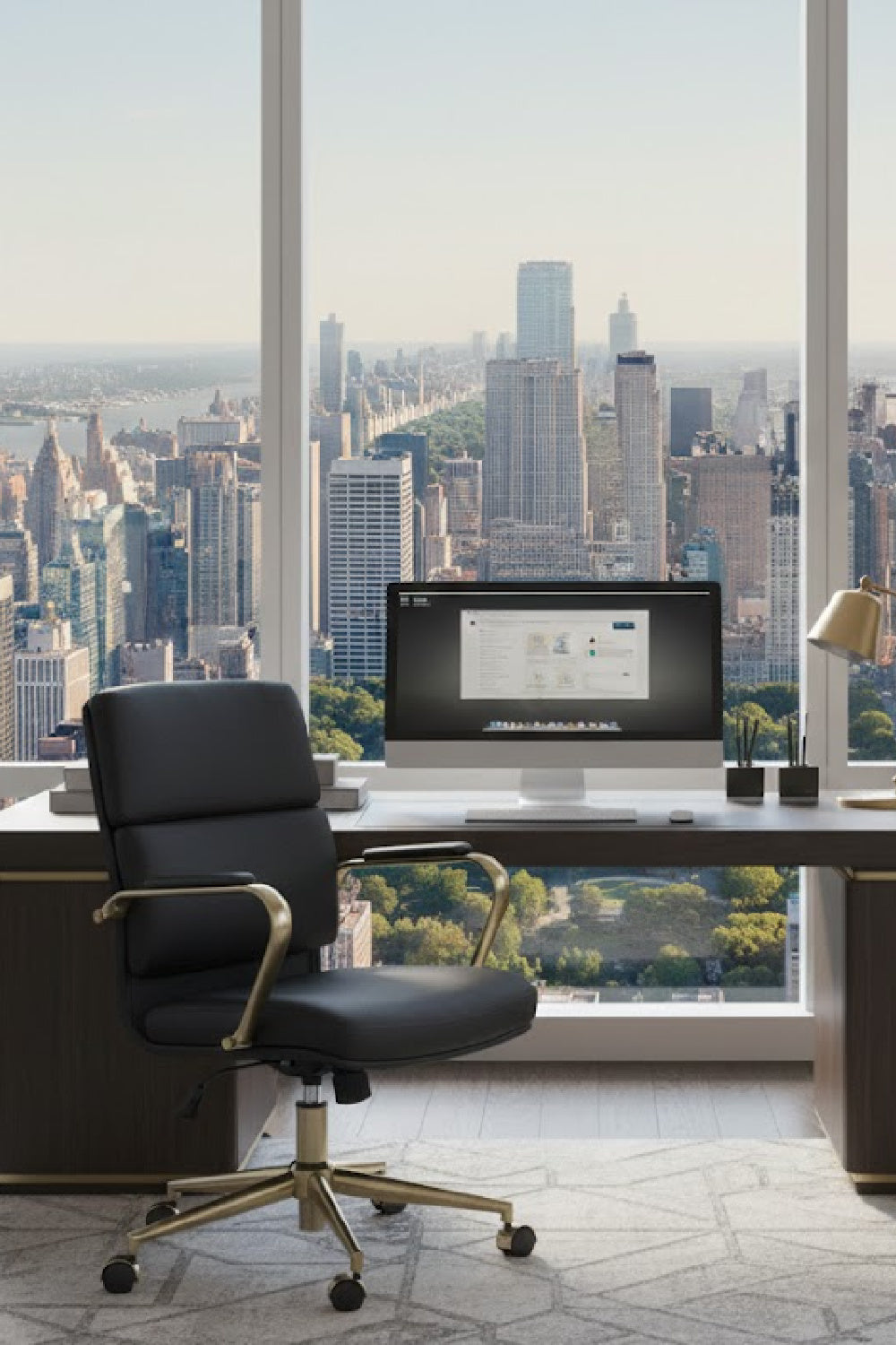 Modern European furniture - Gold Frame Upholstered Office Chair - www.oroa.com | Oroa.com