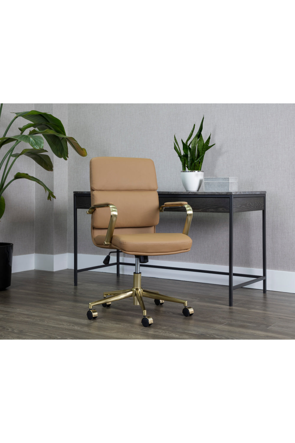 Modern European furniture - Gold Frame Upholstered Office Chair - www.oroa.com | Oroa.com