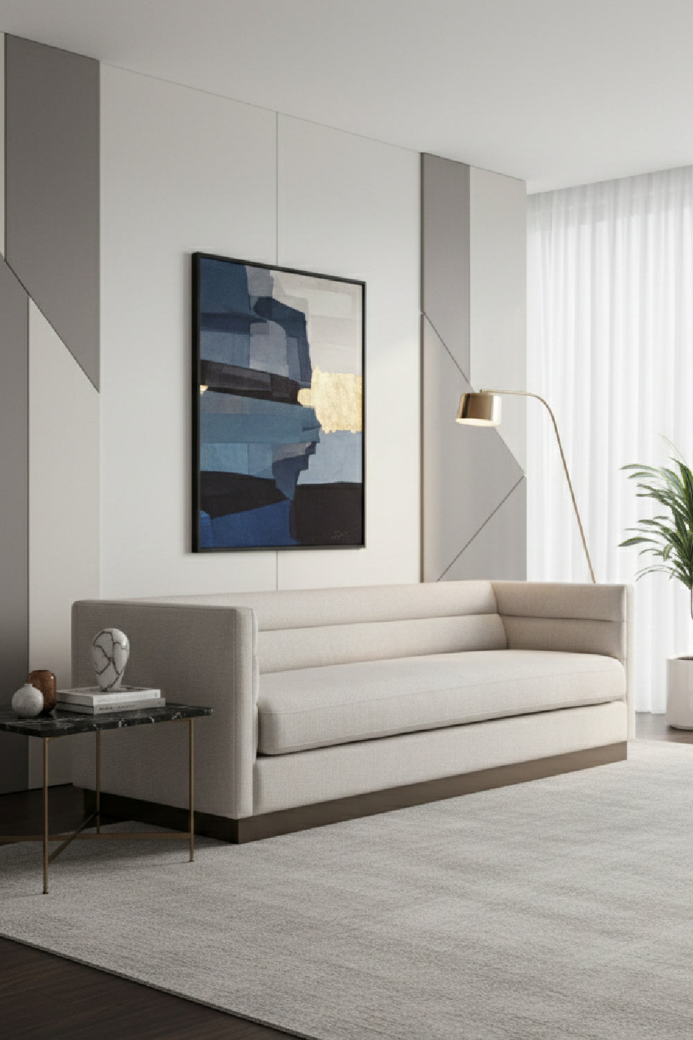Modern European furniture - Horizontal-Tufted White Sofa - www.oroa.com | Oroa.com