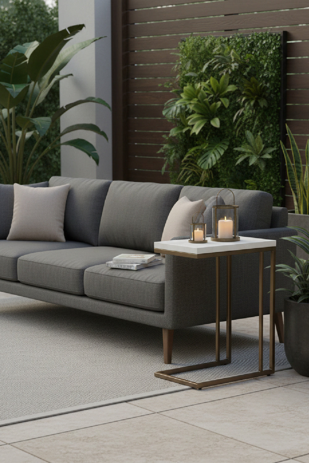 Modern European furniture - Minimalist Round Concrete Indoor/Outdoor End Table - www.oroa.com | Oroa.com