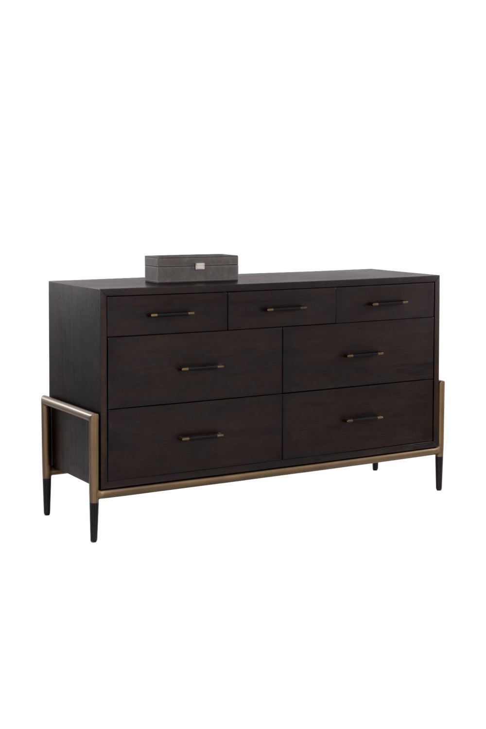 Modern European furniture - Brown Acacia 7-Drawer Dresser - www.oroa.com | Oroa.com