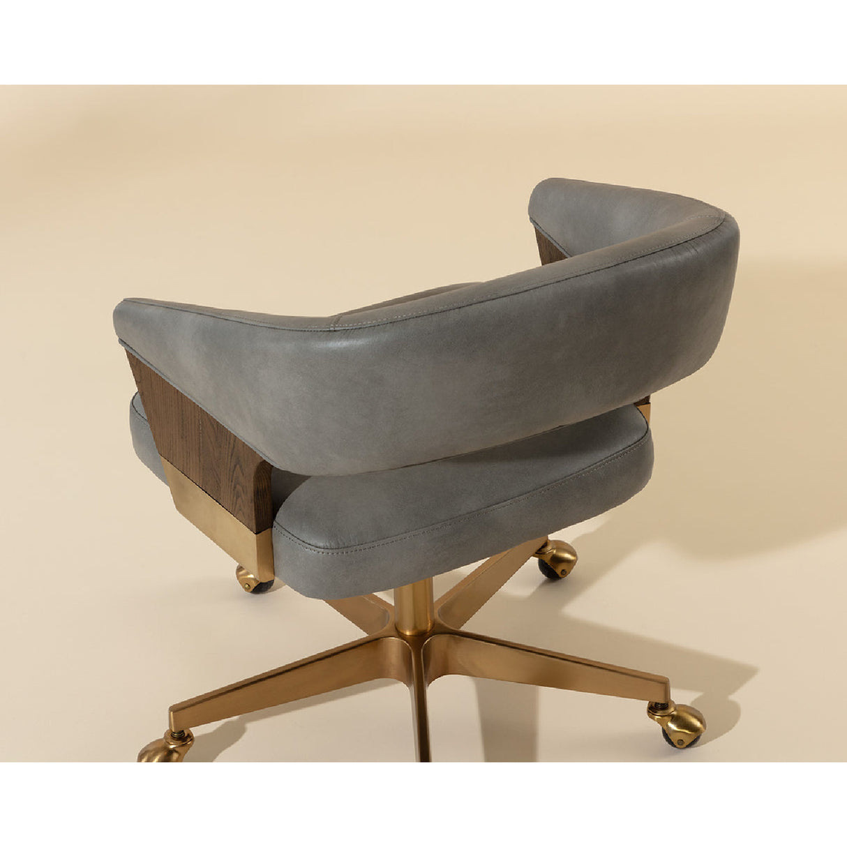 Modern European furniture - Gray Leather Look Office Chair - www.oroa.com | Oroa.com