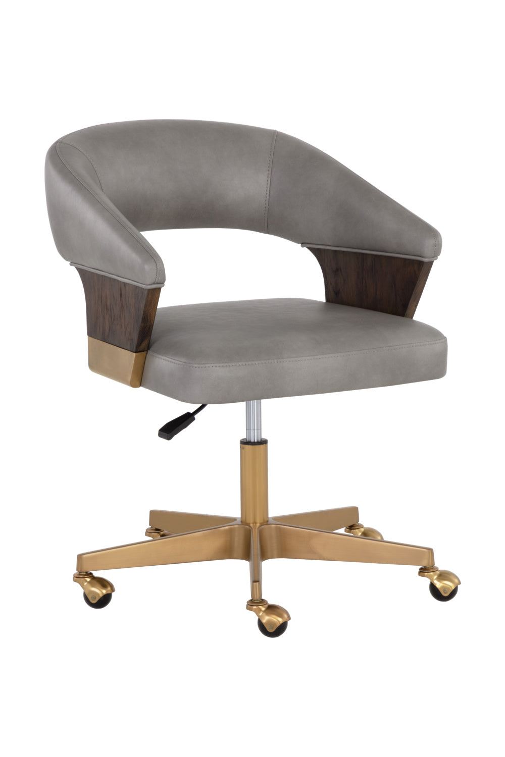 Modern European furniture - Gray Leather Look Office Chair - www.oroa.com | Oroa.com