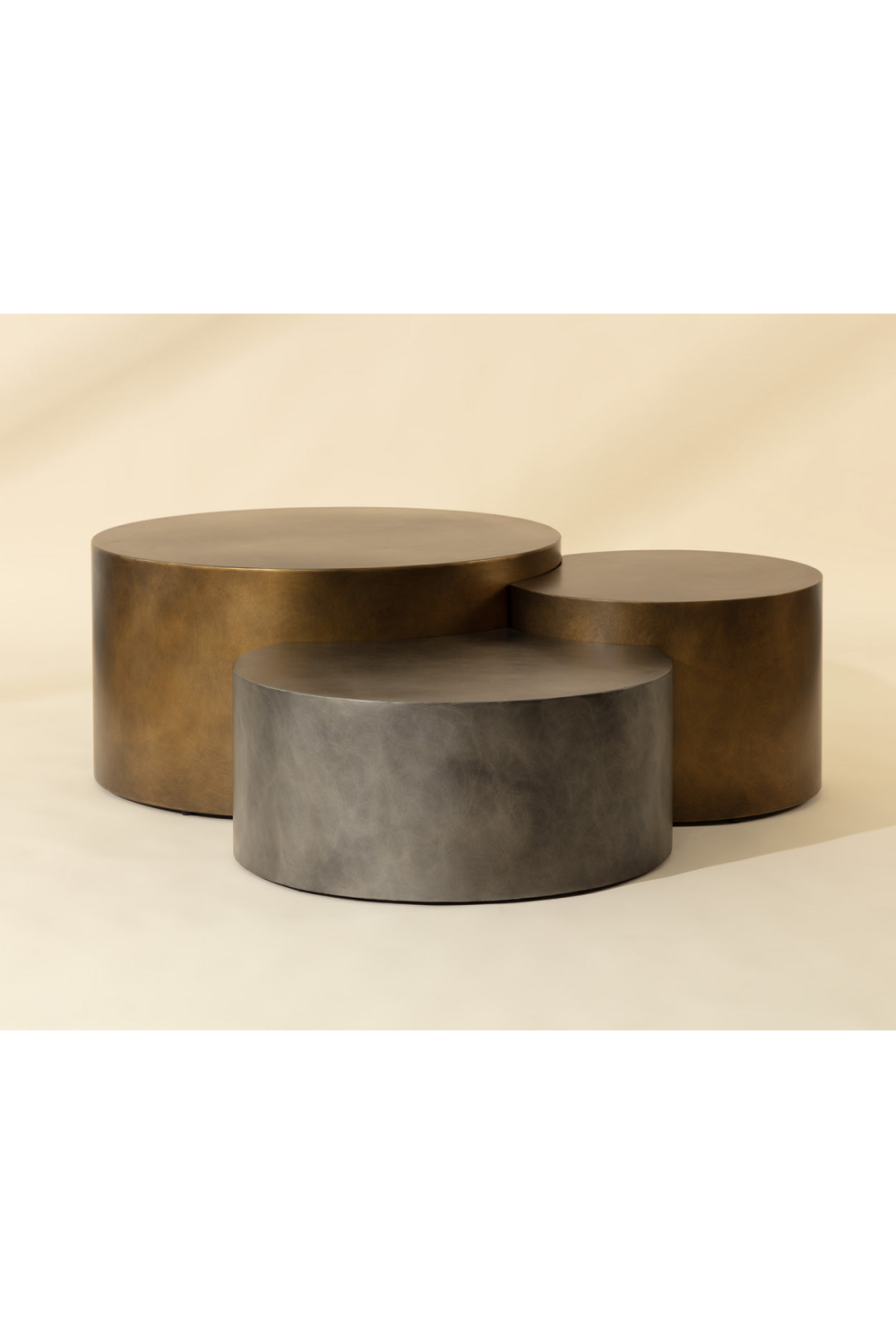 Modern European furniture - Antique Brass Nesting Coffee Tables - www.oroa.com | Oroa.com