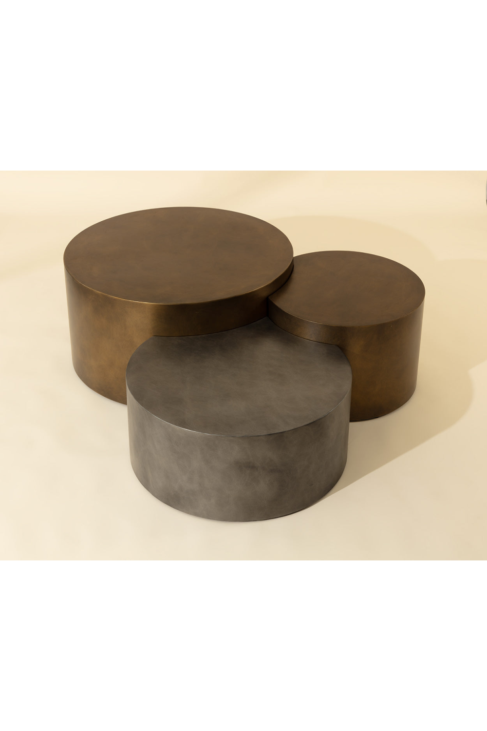 Modern European furniture - Antique Brass Nesting Coffee Tables - www.oroa.com | Oroa.com