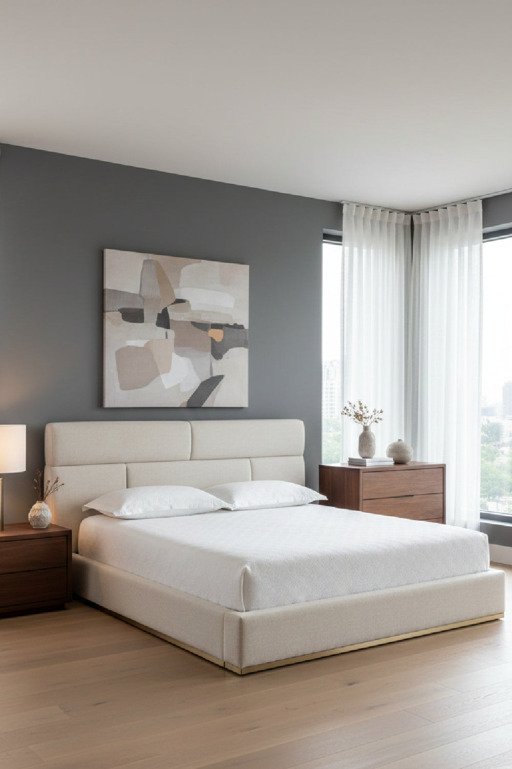 Modern European furniture - Tufted Cream King Bed - www.oroa.com | Oroa.com