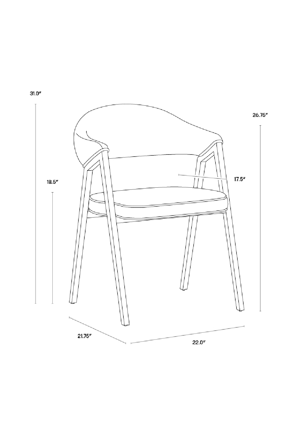 Modern European furniture - Blue Channeled Back Dining Armchair - www.oroa.com | Oroa.com
