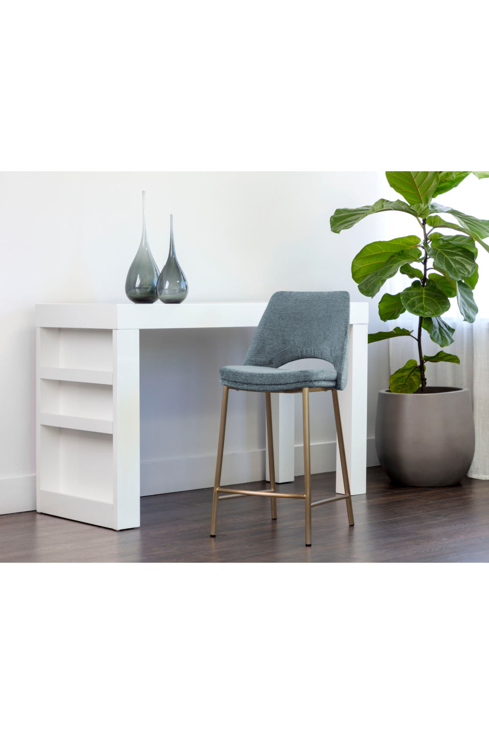 Modern European furniture - Blue Cutout-Back Counter Stool - www.oroa.com | Oroa.com