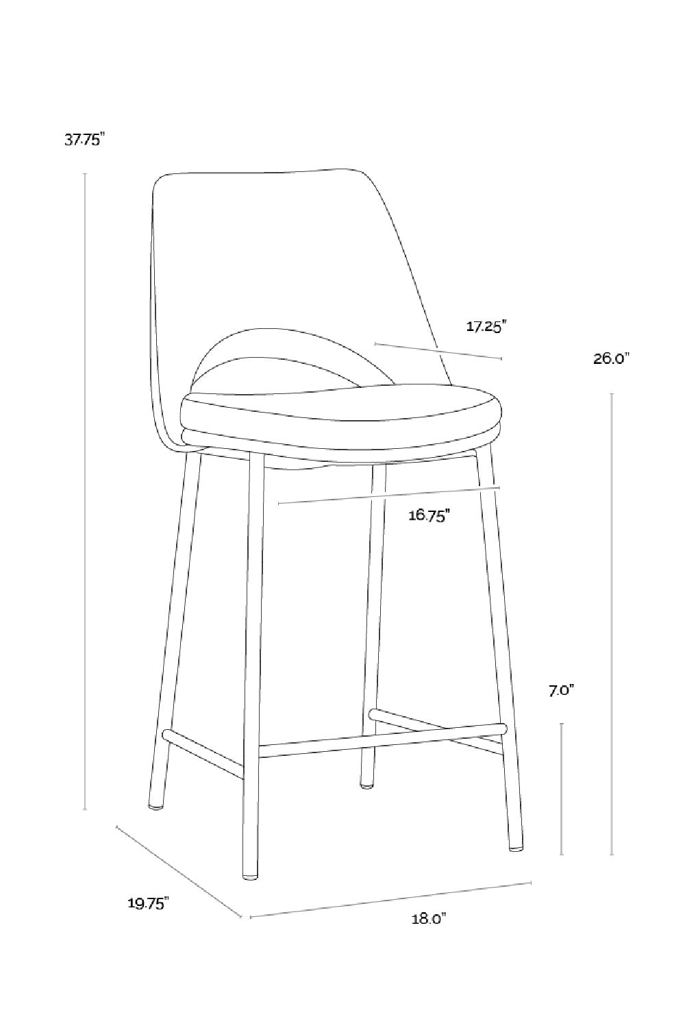 Modern European furniture - Blue Cutout-Back Counter Stool - www.oroa.com | Oroa.com