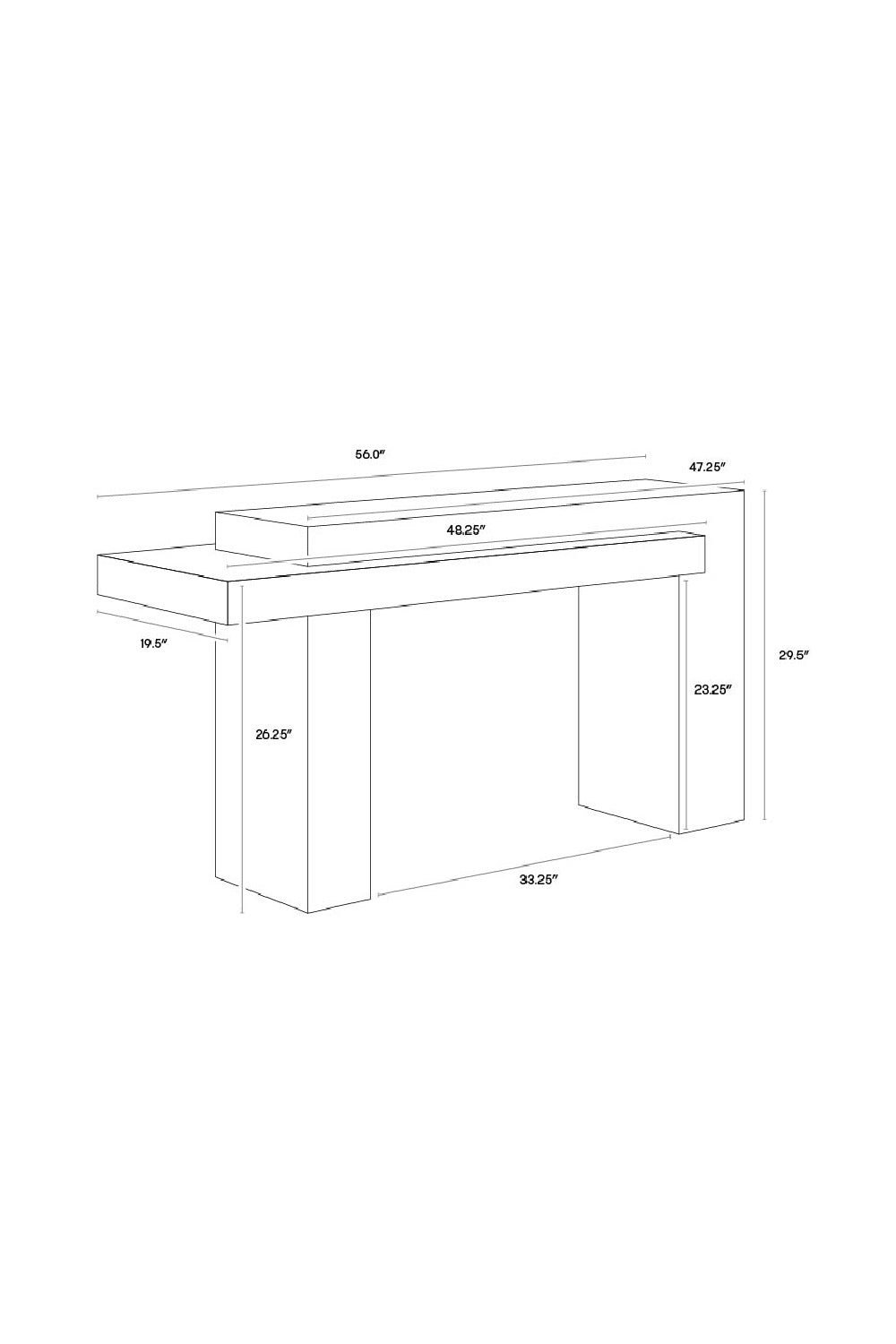 Modern European furniture - Rectangular Timber-Effect Indoor/Outdoor Console Table - www.oroa.com | Oroa.com