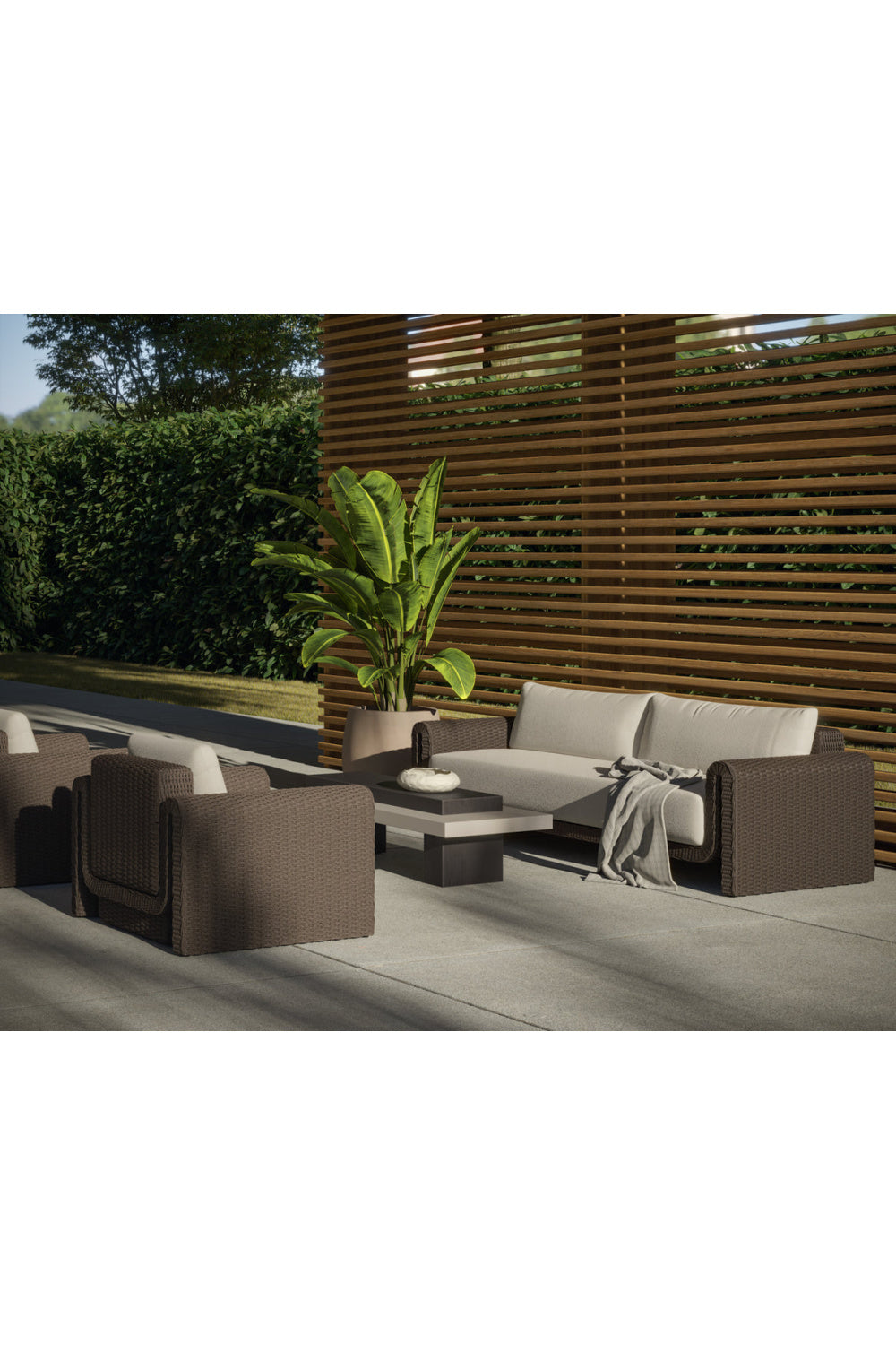 Modern European furniture - Rectangular Timber-Effect Indoor/Outdoor Coffee Table - www.oroa.com | Oroa.com