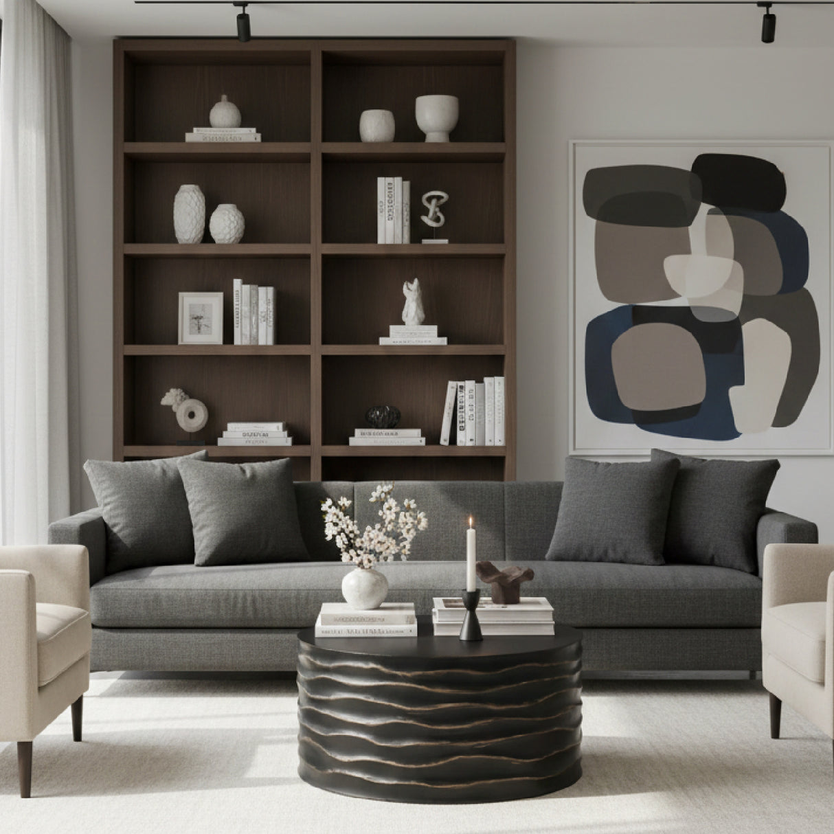 Modern European furniture - Hand-Sculpted Concrete Coffee Table - www.oroa.com | Oroa.com
