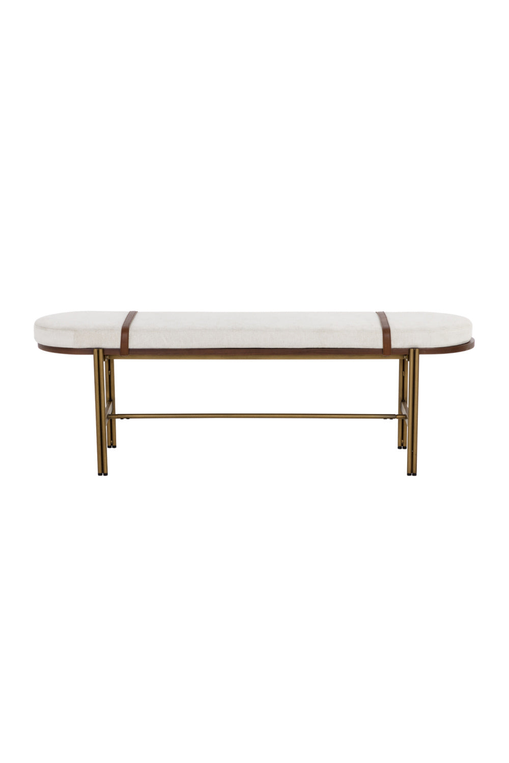Modern European furniture - Oval White Fabric Bench - www.oroa.com | Oroa.com