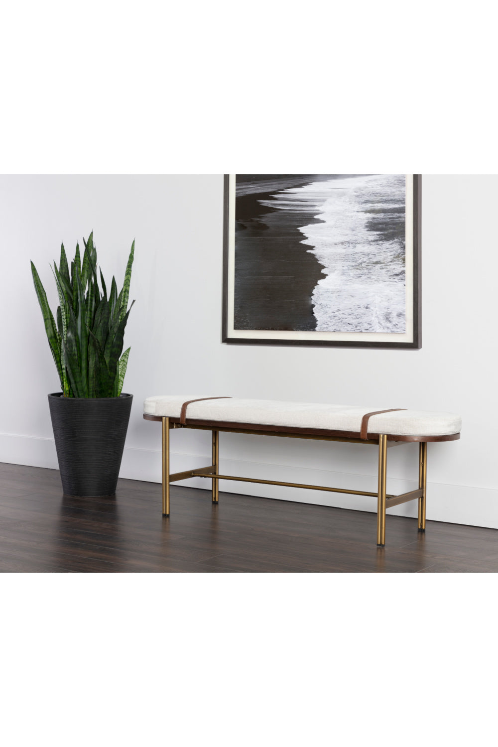 Modern European furniture - Oval White Fabric Bench - www.oroa.com | Oroa.com