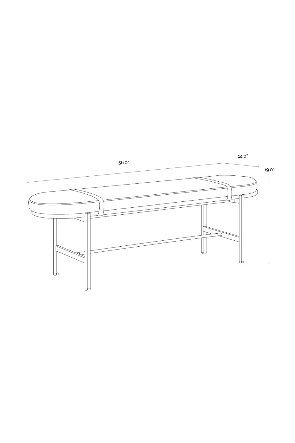 Modern European furniture - Oval White Fabric Bench - www.oroa.com | Oroa.com