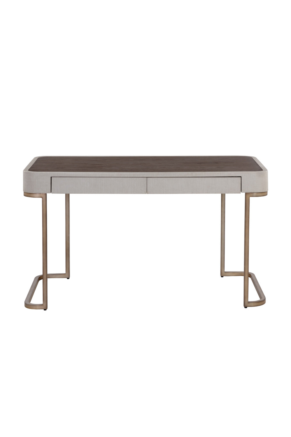 Modern European furniture - Cream Leather Look 2-Drawer Desk - www.oroa.com | Oroa.com