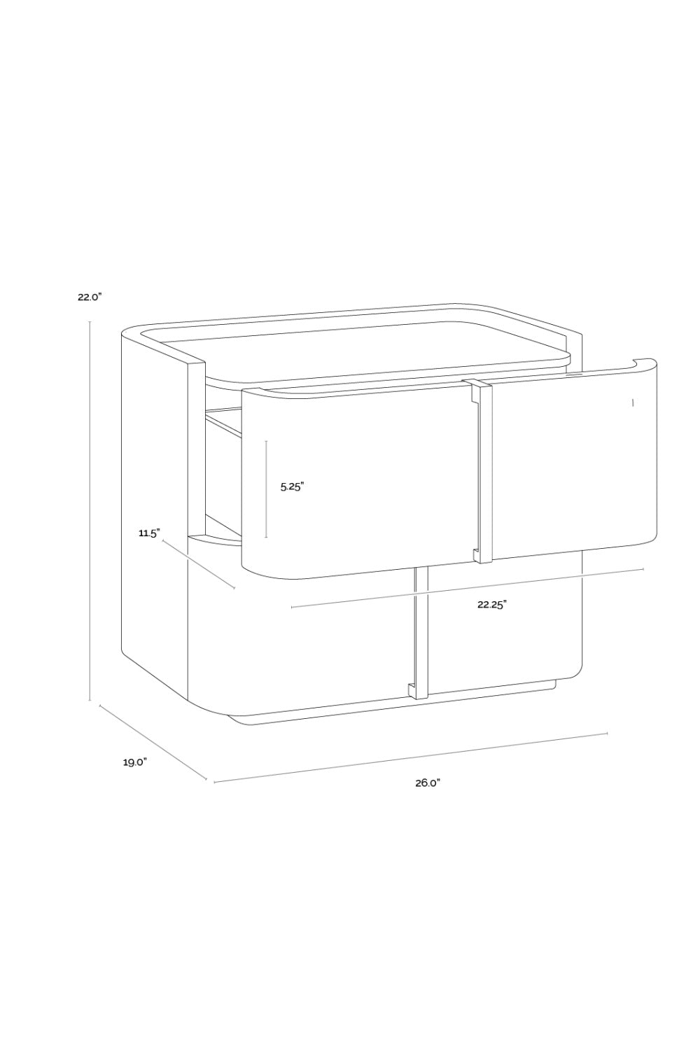 Modern European furniture - Leather-Look 2-Drawer Nightstand - www.oroa.com | Oroa.com