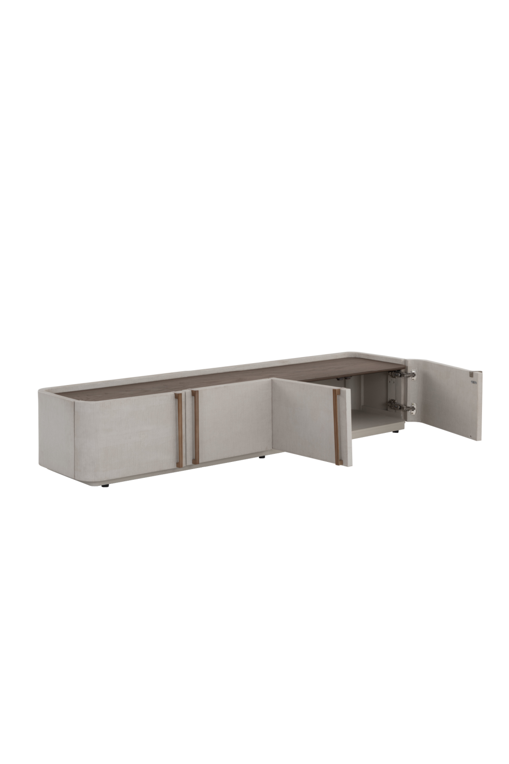 Modern European furniture - Cream Leather 4-Door Storage Cabinet - www.oroa.com | Oroa.com