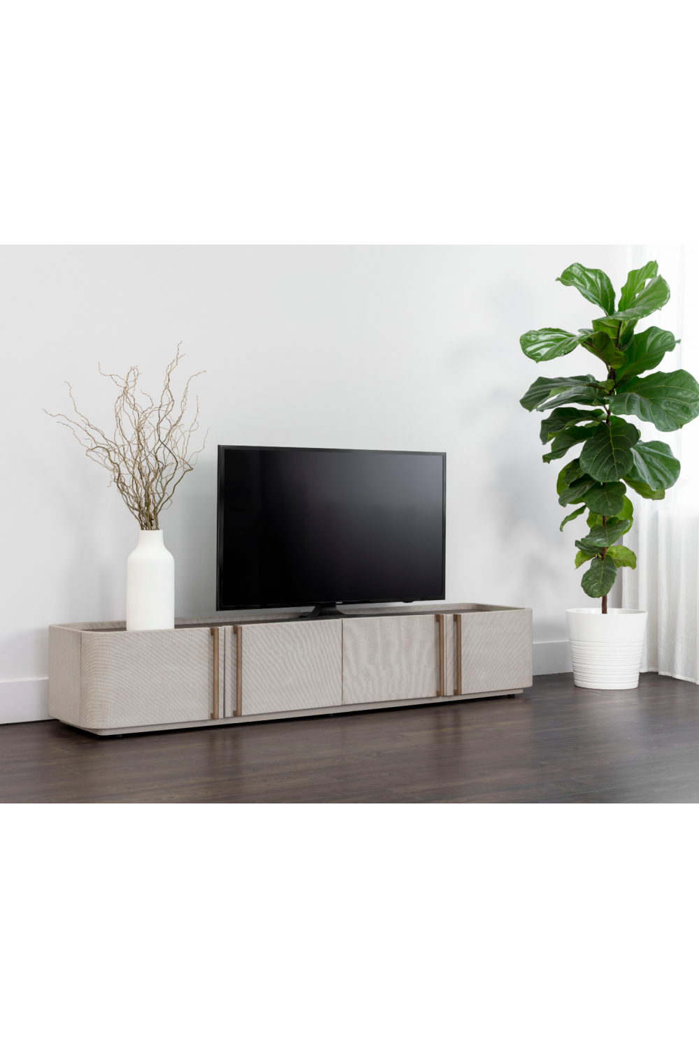 Modern European furniture - Cream Leather 4-Door Storage Cabinet - www.oroa.com | Oroa.com
