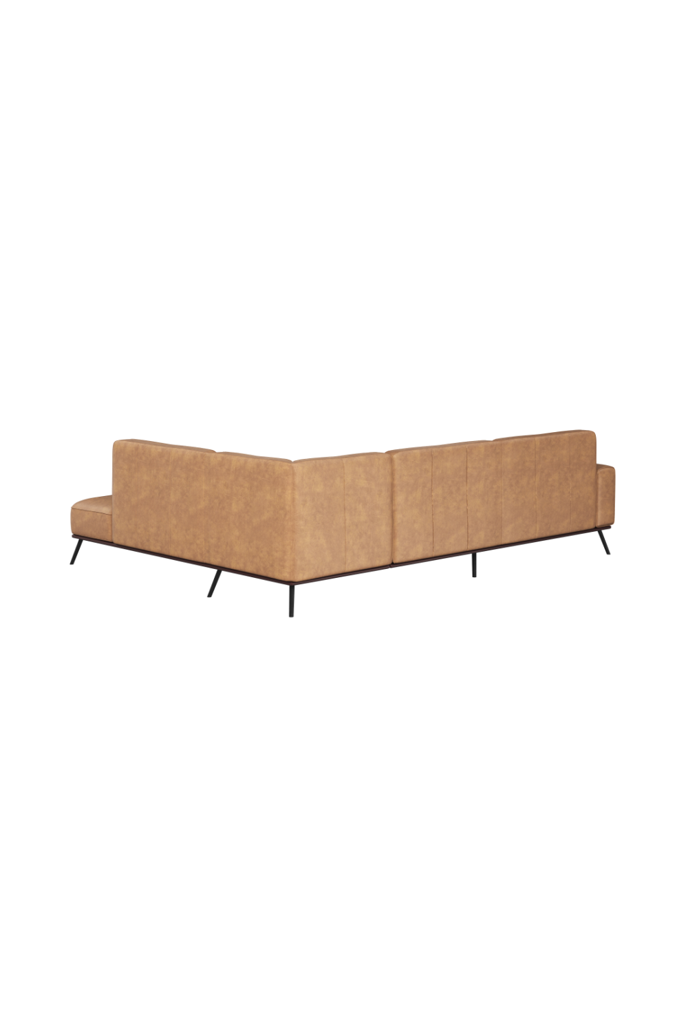 Modern European furniture - Brown Leather Chaise Sofa - www.oroa.com | Oroa.com