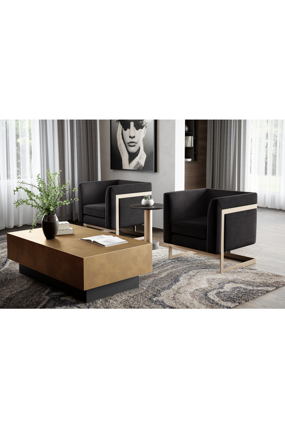 Modern European furniture - Steel Top Coffee Table - www.oroa.com | Oroa.com