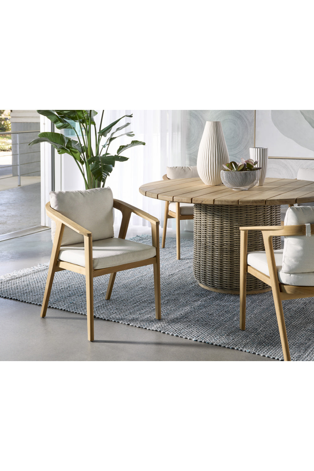 Modern European furniture - Cream Padded Outdoor Dining Chair - www.oroa.com | Oroa.com