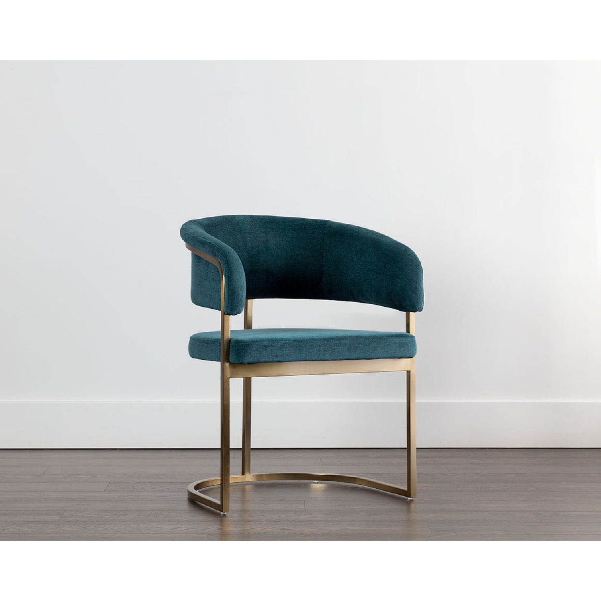 Modern European furniture - Teal Fabric Cantilevered Dining Chair - www.oroa.com | Oroa.com